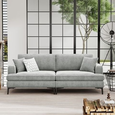 Modern Upholstered Loveseat Couch Removable Cushions Sofa, Light Gray ... regarding Integrating Bhutan Sofa Light Gray into Your Interior Design Palette